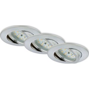 Briloner Leuchten Inbouwspots - LED - Set van 3 stuks - 16.5W - Warm-wit