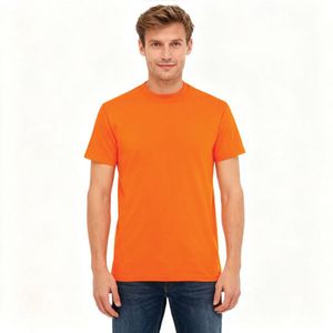 Heren T-shirt oranje - Goede pasvorm - Basic Blanco Shirt -Regular fit - 100% Katoen - Comfortabel - Gildan