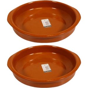 Set van 3x stuks tapas borden/schalen Alicante met handvatten 20 cm - Tapas serveerschalen/borden/ovenschalen