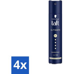 4 x Taft - Ultimate 5+ - Haarspray - Maximale stevigheid - 250 ml - Haarspray - Taft - Maximale Fixatie - Glans - Haarlak