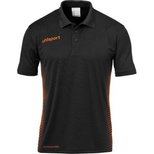 Uhlsport Score Polo Shirt Kind Zwart-Fluo Oranje Maat 152