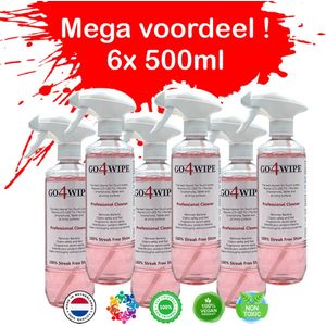 Voordeelset - 6x Go4Wipe 500ml Professioneel non-toxic (beeld) schermreiniger voor TV, Monitor, Tablet, Smartphone, Laptop, Brillen