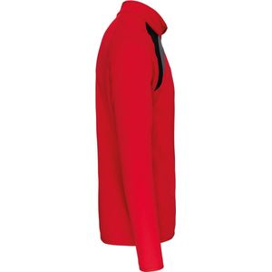 SportSweatshirt Unisex 3XL Proact 1/4-ritskraag Lange mouw Sporty red/Black/Storm grey 100% Polyester