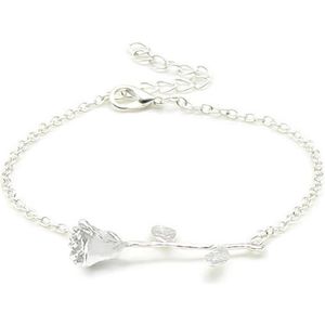 Lumici® | Roos Armband - Rose Bracelet - Cadeau Voor Vrouwen / Vriendin - Natuur - Flower - Bloem - Boom - Vriendschap Cadeau - Moeder - Moederdag Cadeau - Cadeau voor Vrouwen - Verrassing - Goud - Rosegoud - Zilver