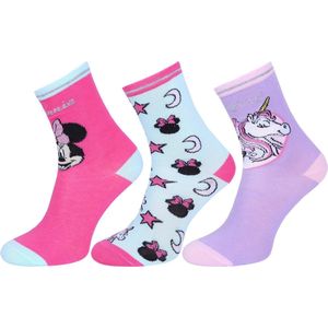 DISNEY Minnie Mouse - Sokken - Roze - 3 paar