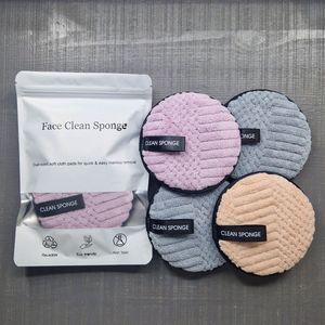 Herbruikbare make-up remover pads - Grey - Pink - Purple - cleansing sponge - 4 pieces - no skin damage