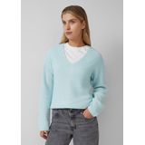 s.Oliver - Gebreide Trui - Icy Aqua - Met Structuurmotief
