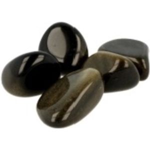 Obsidiaan goud trommelstenen 250 gr. (mt3)
