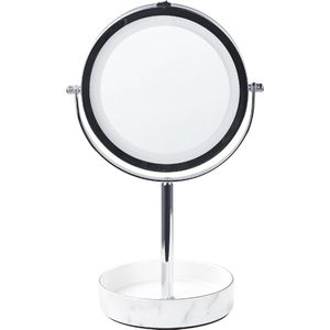 Make-up spiegel met LED zilver/wit ø 20 cm SAVOIE