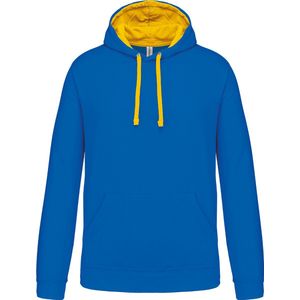 Kariban Hooded sweater met contrasterde capuchon K446 - Light Royal Blue / Yellow - 3XL