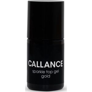 Callance Sparkle Top Gel Gold, UV / LED Topcoat 15ml - hoogglans gouden glitter top coat - goud - gel - acryl - acrylgel - polygel - gelpolish - gellak - polish - nagels - nagel - manicure - nagelverzorging - nagelstyliste - nagelstylist