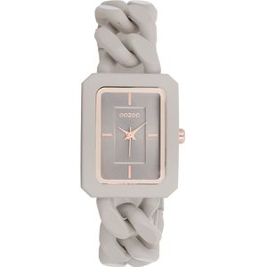 OOZOO Timepieces - Rosé kleurige OOZOO horloge met taupe schakelarmband - C11275