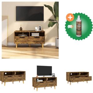 vidaXL Tv-meubel 90x40x48-5 cm spaanplaat gerookt eikenkleurig - Kast - Inclusief Houtreiniger en verfrisser