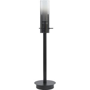 Tafellamp Serene - Smoke-grijze lampenhouder - Zwart metaal