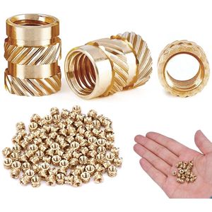 Schroefdraadinzetstuk voor kunststof onderdelen - M3-draadinzet - 3D-druk - smeltschroefdraad - inpersmoeren - schroefdraadbus - threaded inzetstukken - 100 stuks