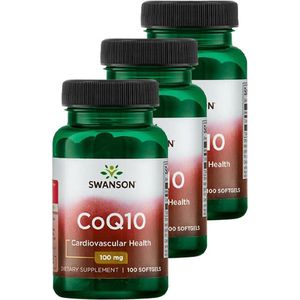 Swanson | CoQ10 High Potency 100mg | 100 softgels | 3 stuks | 3 x 100 softgels