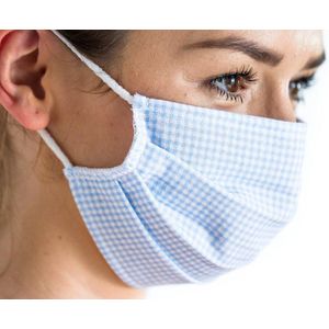 Mondkapje wasbaar - Blue Check - Herbruikbaar mondkapje - Stoffen mondmasker - Mondkapje Katoen - Niet-medisch mondkapje