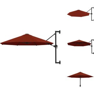 vidaXL Wandparasol - 300 x 131 cm - terracotta - Parasol