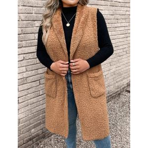 Prachtige sexy elegante zachte bont teddy vest plus size 4XL eu 50/52