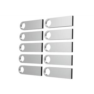 USB-stick 8GB 10 Stuks Mini Metaal Memory Stick 8 GB USB 2.0-flashdrives waterdicht geheugensticks Portable Data Storage met 10 sleutelhangers