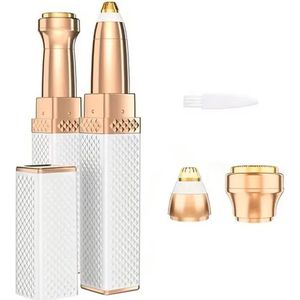 Oplaadbare 2in1 Beauty Trimmer - Oor en Neushaar Trimmer - Gezicht en Lichaamshaar Trimmer - Pijnloze Persoonlijke Verzorging voor Dames - Kleur: Wit