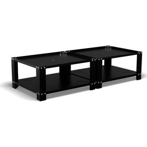 Bodo - Wasmachine Verhoger - Zwart - Dubbel - Kast - Ombouw met Plank - 127x54x31cm