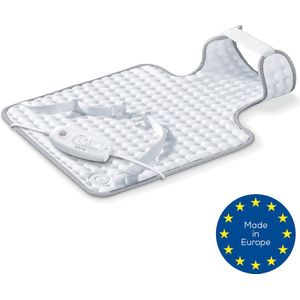 Sanitas SHK 32 Elektrisch Warmtekussen - Heating pad - Nek en rug - 54 x 38 cm - 3 Warmtestanden - Snelle opwarming - Automatische uitschakeling - Machinewasbaar - 2 Jaar garantie - Wit