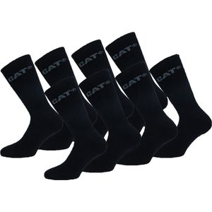 Caterpillar 8 Paar Thermische Werksokken - Kuithoogte - Versterkte Teen en Hiel Zwart 41-45