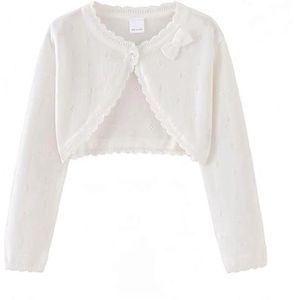 Meisjes Bolero Shrug Vest van Katoen met Lange Mouwen voor 3-10 Jaar