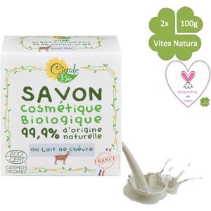 Cigale Bio, Biologische geiten melk zeep 2x100g. Zonder conserveermiddel. Verlichtend voor eczeem, psoriasis, dermatitis. Diervriendelijk.