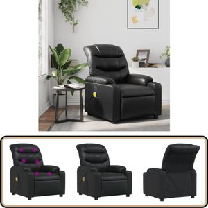 vidaXL Massagestoel - Verstelbaar - Kunstleer - Zwart Massagestoel - Massagestoelen - Fauteuil - Relaxfauteuil