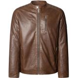 Pepe Jeans Joey Leren Jas Bruin L Man