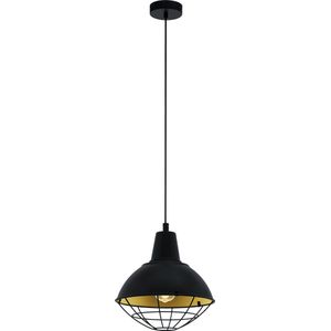 EGLO Cannington - hanglamp - 1-lichts - E27 - zwart/goud