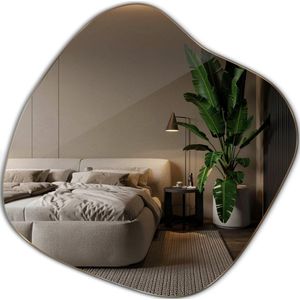 Lzuso Asymmetrische Wandspiegel Zwart Onregelmatige Houten Frame Moderne Kunst Decoratieve Wandspiegel Ijdelheid Badkamer Woonkamer Slaapkamer Entree Hal Leuke Bewolkte Spiegel