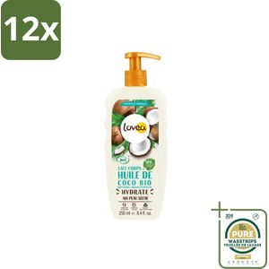 Lovea – Bodylotion – Coco Bio – Natuurlijke verzorging – 250 ml - Voordeelverpakking - 12 stuks - Droge huid - Hydraterende lotion