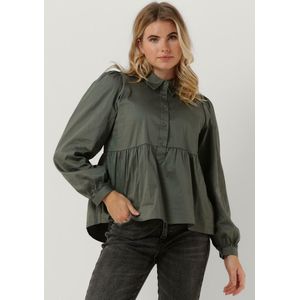 Levete Room Lr-isla Solid 64 Shirt Dames - Jurken - Groen - Maat S