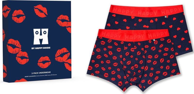 Happy Socks - 2-Pack Love Short Boxers Gift Set - Heren - Ondergoed