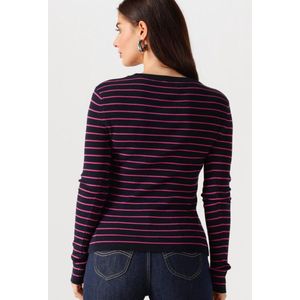 Ydence Knitted Top Devina Tops & T-shirts Dames - Shirt - Multi - Maat XS