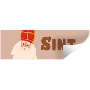 Muurstickers - Sticker Folie - Sinterklaas - Chocolade - Sint - Kinderen - Jongens - Meisjes - Kind - 120x40 cm - Plakfolie - Muurstickers Kinderkamer - Zelfklevend Behang