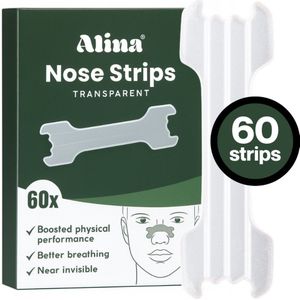Alinastore Neusstrips - Anti Snurk - Geen Verstopte Neus Meer - Verbeter Sportprestaties en Slaap - Anti Snurk Neuspleisters - Hypoallergene Neusstrips - Zacht voor de Huid- Slaapboekje- Betere Neusademhaling - 60 Stuks