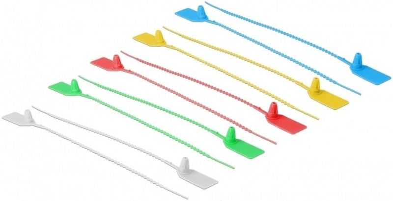 Kabelbinders - 250 x 2,7 mm - Diverse Kleuren - Met Label - 10 Stuks