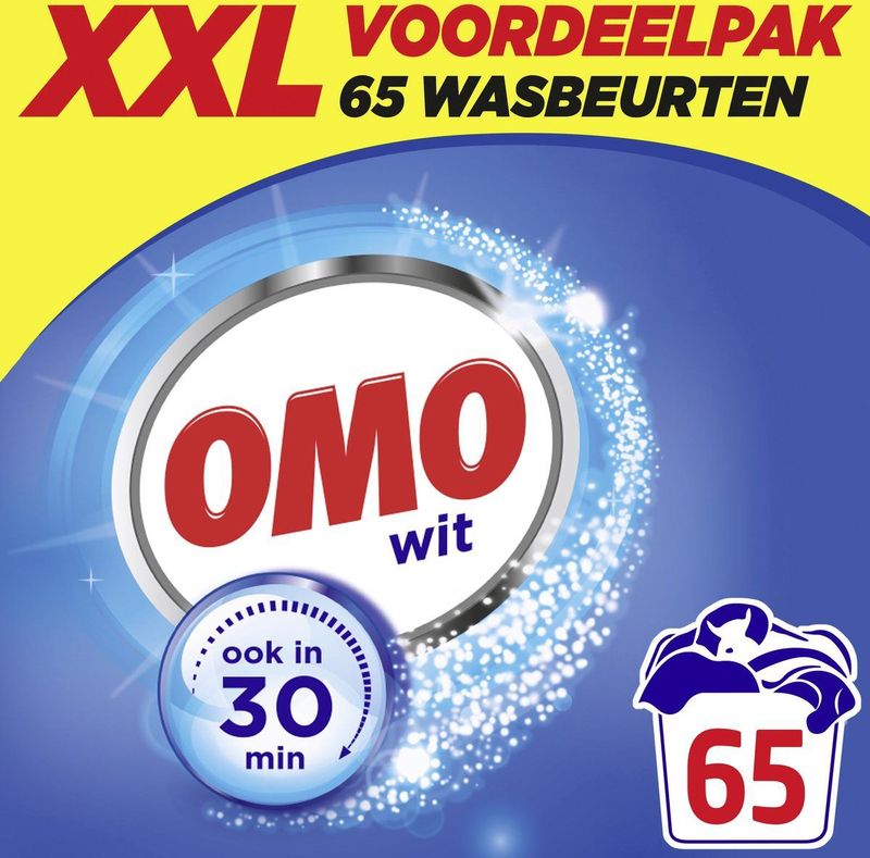 Omo - XXL Waspoeder - Wit - 65 Wasbeurten