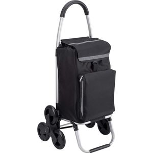 Bastix - Boodschappentrolley - 56 liter - 3x3 traplopers - met koelvak - afneembare en regenbestendige tas - ophanging voor winkelwagen / opvouwbare shopper / boodschappentrol/handwagen