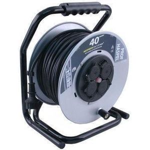 ETM  Professionele Kabelhaspel - 40m met 3 x 1.5 mm2 Neopreen Snoer - Zwart