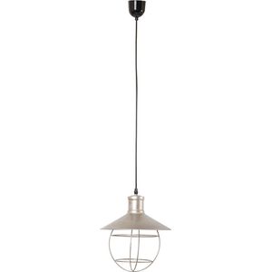 Clayre & Eef Hanglamp Ø 27*31 cm E27/60W Zilverkleurig Ijzer Hanglamp Eettafel Hanglampen Eetkamer