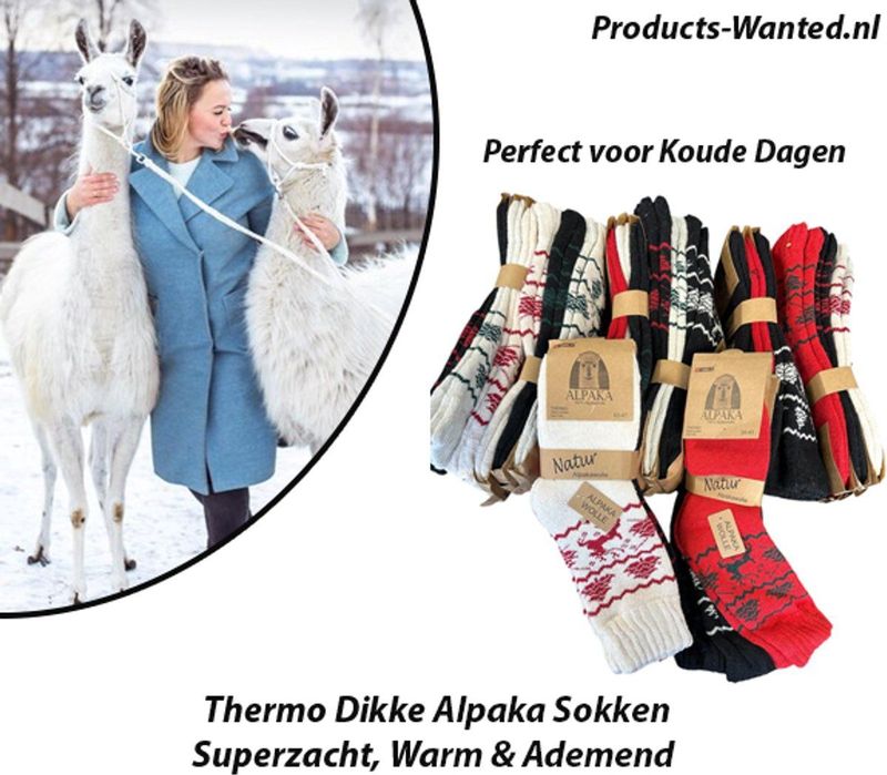 6 Paar Thermo Dikke Alpaka Sokken-Superzacht, Warm & Ademend 39-43