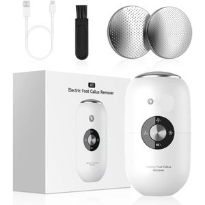 Oplaadbare voet-eeltverwijderaar, elektrische voetvijl voor pedicure met metalen slijpkop, draagbare voetslijper voor gebarsten en droge hielen, dode huidcellen en eeltplekken