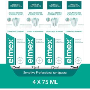 Elmex Sensitive Professional Tandpasta - 4 x 75 ml - Voor Gevoelige Tanden - Voordeelverpakking