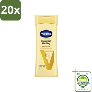 20 x Vaseline Bodylotion Essential Healing 400 ml - Grootverpakking - Lichaamslotion - Diepe Voeding - Droge Huid - Ruwe Huid - Gebarsten Huid