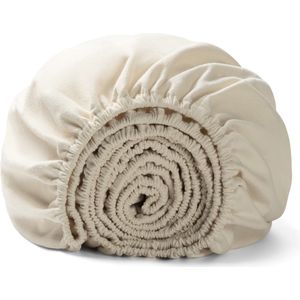 Yumeko hoeslaken flanel natuurlijk 90x200x30 - Biologisch & ecologisch